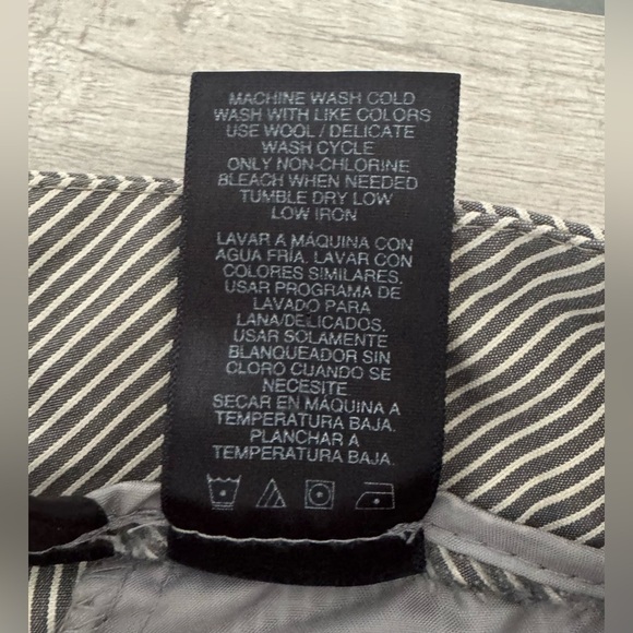 Norma Kamala Seersucker Pin Stripe Pants Taupe Cropped Cotton Blend Size 10 - Picture 8 of 10